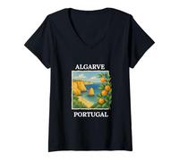 Womens Portugal Summer Vibes Algarve Sea Escape Trip V-Neck T-Shirt
