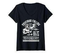 Womens Poseidon Greek God Surfer Surfing Waves Streetwear V-Neck T-Shirt