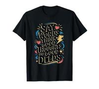 Womens Positive Omens Motivation Inspiration Mindset T-Shirt