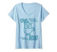 Womens Positive Owl - Well in its Feathers minimalist design V-Neck T-Shirt
