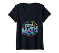 Womens Positive Quote Inspiring Slogan Love Hope Fear Do The Math V-Neck T-Shirt