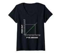 Womens Positive Slope Line Graph Increasing Math Geometry Design V-Neck T-Shirt