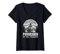 Womens Possessed But Well Preserved Victorian Haunted House V-Neck T-Shirt