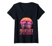 Womens Possessed But Well Preserved Victorian Haunted House V-Neck T-Shirt
