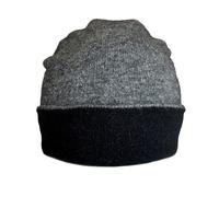 Women's Possum Merino Wool Beanie Hat - Reversible Warm Winter Hat - Soft Beanie (Black & Charcoal)
