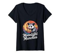 Womens Possum Snacks: Moonlight Munchies V-Neck T-Shirt