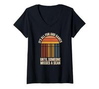 Women's Postal Pride Fun and Games Until Someone Misses A Scan Now V-Neck T-Shirt