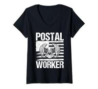 Womens Postal Worker Vintage V-Neck T-Shirt