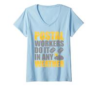 Womens Postal Workers Do It in Any Weather V-Neck T-Shirt