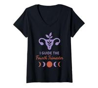 Womens Postpartum Doula Support Fourth Trimester Healing Pride V-Neck T-Shirt