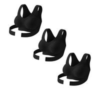 Women's Posture Corrector Bra 3 Pack Seamless Wirefree Support Bra Comfortable Back Shaping Sports Bralette (Black, M)