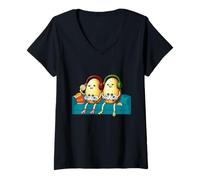 Women's Potato Play Video Game and eat Chips Snack Lover Couch Life V-Neck T-Shirt