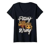 Womens Pottery Because Murder is Wrong V-Neck T-Shirt