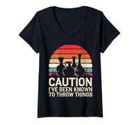 Women's Pottery Caution I've Been Known to Throw Things V-Neck T-Shirt