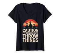 Women's Pottery Caution I've Been Known to Throw Things V-Neck T-Shirt
