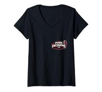 Women's Pour Decisions Co Logo Bold Retro Wine Graphic V-Neck T-Shirt