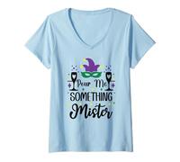 Women's Pour Me Something Mister Mardi Gras Party Funny Drinking V-Neck T-Shirt