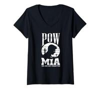 Women's Pow Mia Not Forgotten Powmia V-Neck T-Shirt