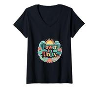 Women's Power in Unity Nature Harmony Art V-Neck T-Shirt