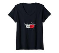 Womens Powered by Placebo Funny Science Humor V-Neck T-Shirt