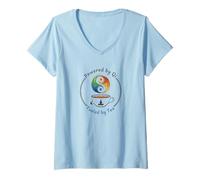Women's Powered Qi Fueled by Tea - Funny Wu Xing Qigong V-Neck T-Shirt