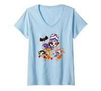 Womens Powerpuff Girls Halloween V-Neck T-Shirt