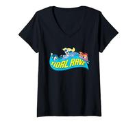Womens Powerpuff Girls Tidal Rave V-Neck T-Shirt