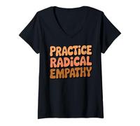 Women's Practice Empathy Kindness Respect Kind Inspirational V-Neck T-Shirt