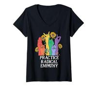 Womens Practice Radical Empathy Radicalized by Basic Decency Kind V-Neck T-Shirt