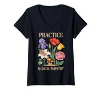 Womens Practice Radical Empathy V-Neck T-Shirt