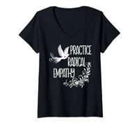 Womens Practice Radical Empathy Women Radicalized by Basic Decency V-Neck T-Shirt