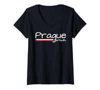 Womens Prague Czech Republic, Czech Flag, Czech Republic Prague V-Neck T-Shirt