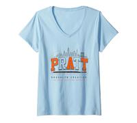 Women's Pratt Brooklyn Creative Art Design Architecture V-Neck T-Shirt