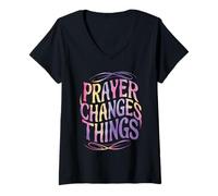 Women's Prayer Changes Things V-Neck T-Shirt