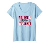 Women's Prayer Over Worry - Philippians 4:6 Bible Verse Gift V-Neck T-Shirt