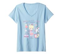 Womens Precious Moments How to Be a Princess Collage Cute Girly V-Neck T-Shirt