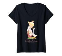 Womens Precious Moments Silly Goose Script Sweet Girly Retro V-Neck T-Shirt