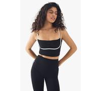 Womens Premium Sculpt Piping Detail Padded Sports Bra - Black - S, Black