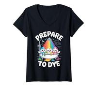 Women's Prepare to Dye Cute Easter Egg Rainbow Humor V-Neck T-Shirt