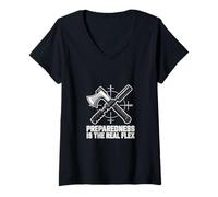 Women's Preparedness is The Real Flex Tactical Gear V-Neck T-Shirt