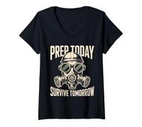 Women's Prepper Survivalist Bug Out SHTF Off Grid Survive V-Neck T-Shirt