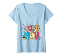 Women's Preppy Made it to May Last Day Teacher Summer V-Neck T-Shirt