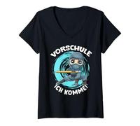 Women's Preschool Ninja Vorschule Ich Komme First Day V-Neck T-Shirt