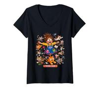Women's Preschool Teacher Chaos Coordinator Herding Cats V-Neck T-Shirt