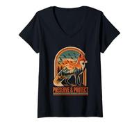 Women's Preserve and Protect Save Earth Day Animal Welfare V-Neck T-Shirt