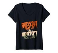 Women's Preserve and Protect Save Earth Day Animal Welfare V-Neck T-Shirt