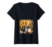Women's President Barack Obama Winner Nobel Prize Human Rights V-Neck T-Shirt