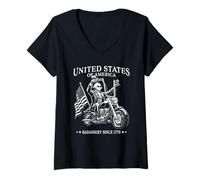 Women's President George Washington Badassery Since 1776 USA Design V-Neck T-Shirt
