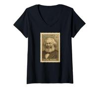 Womens President of the USA, Karl Marx V-Neck T-Shirt