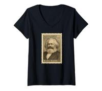 Womens President of the USA, Karl Marx V-Neck T-Shirt